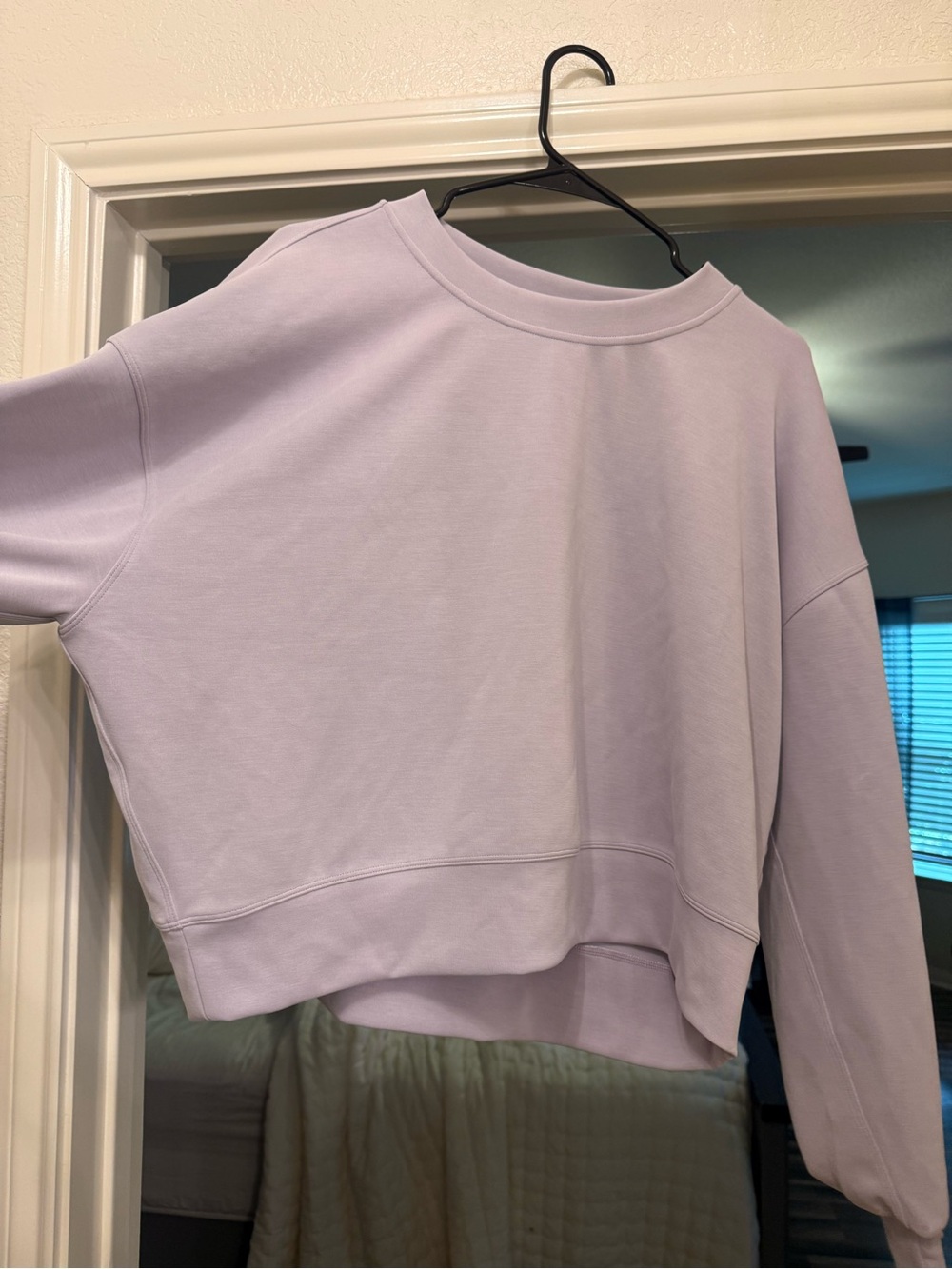 Lululemon perfectly oversized crew in faint lavender.